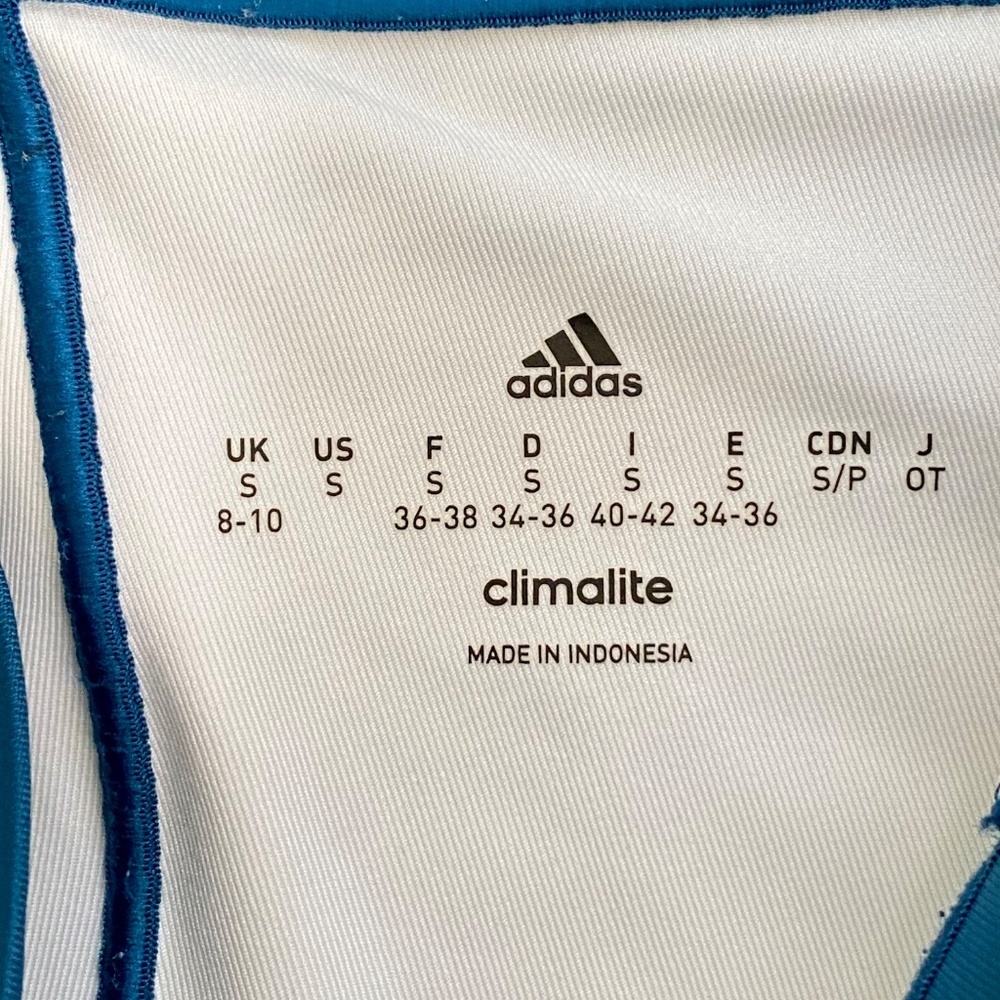 Adidas Climalite Moisture Wicking Capri Gym Blue Abstract Capri Leggings Size S - Picture 5 of 12